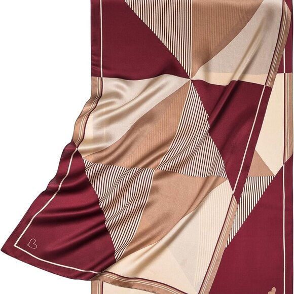 100% Mulberry Silk Scarf - 70'' X 21'' Long Satin Fashion Designer Scarf - Light - Picture 2 of 7